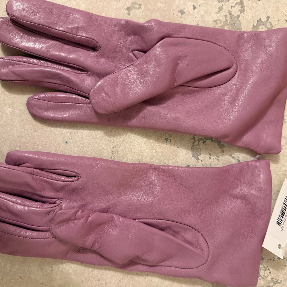 Sermoneta Gloves Lilac Leather lined w/ cashmere, Made in Italy, Size 7, NWT